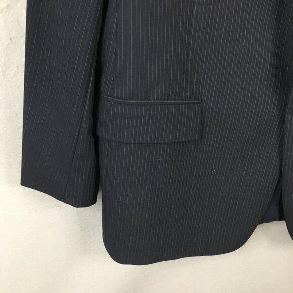 Brooks Brothers Blazer Mens 46R Blue Pinstriped 100% Wool Sport Coat Jacket - Picture 15 of 15